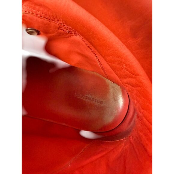 Balenciaga Red Perforated High-Top‎ Sneakers Size 44 Mens Leather - Picture 11 of 12